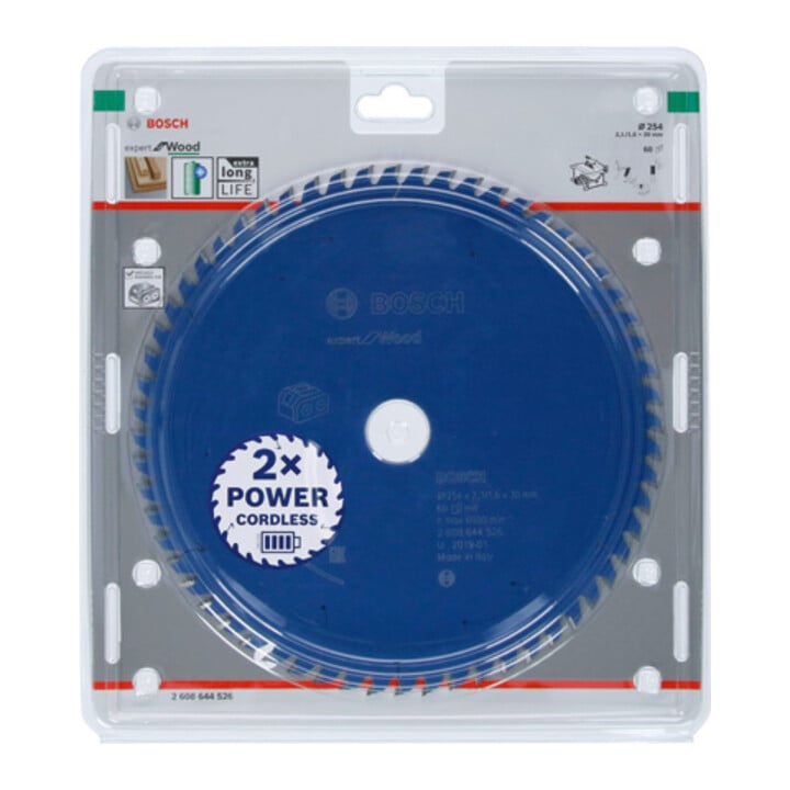 Bosch Kreissägeblatt Expert for Wood für Akkusägen 254 x 2,1/1,6 x 30 60 Zähne