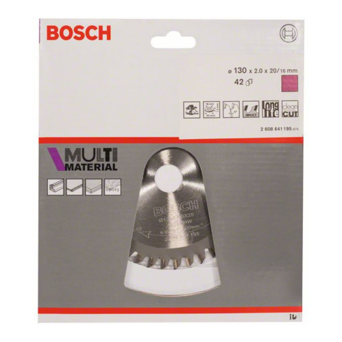Bosch Kreissägeblatt Multi Material 130 x 20/16 x 2 mm 42