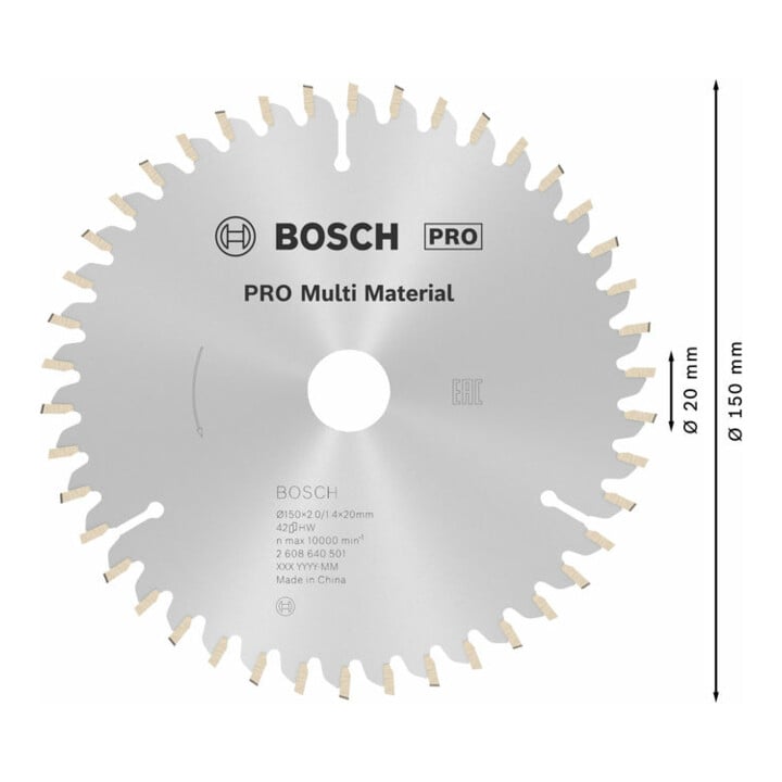 Bosch Kreissägeblatt Multi Material 150 x 20/16 x 2 mm 42