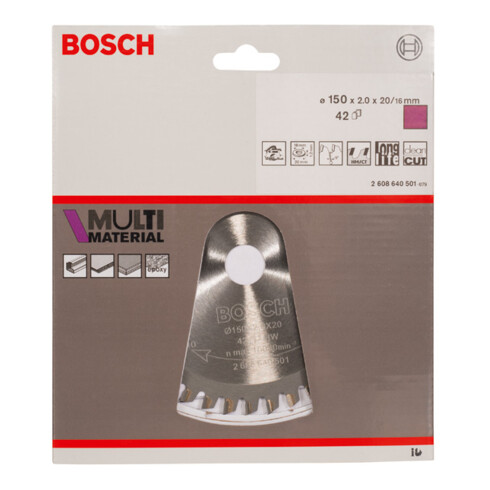 Bosch Kreissägeblatt Multi Material 150 x 20/16 x 2 mm 42