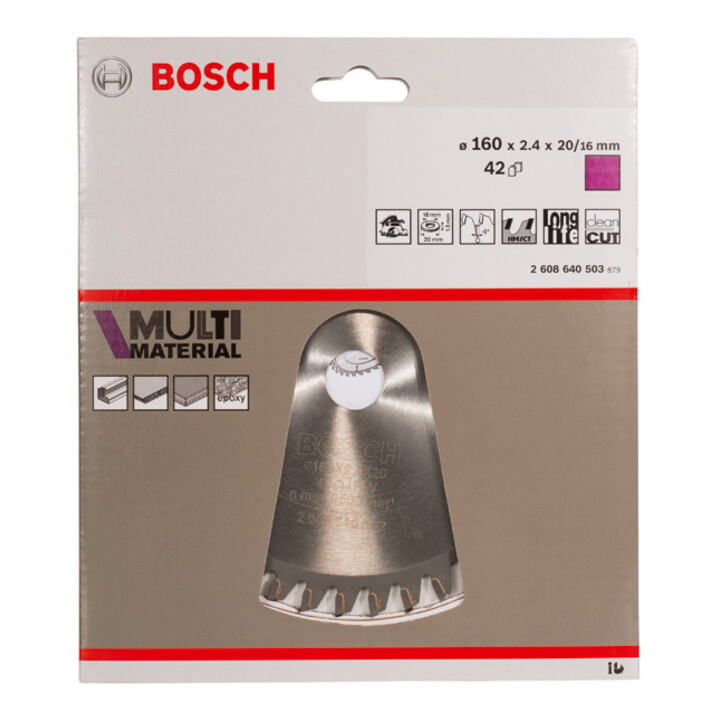 Bosch Kreissägeblatt Multi Material 160 x 20/16 x 2,4 mm 42