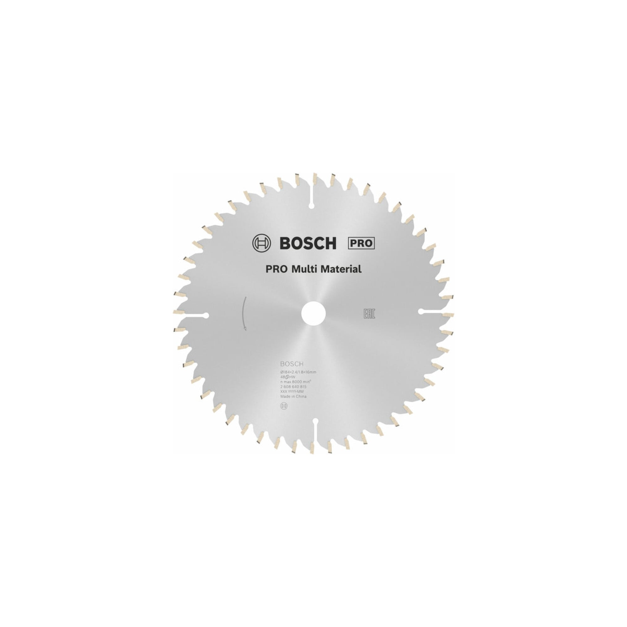 BOSCH Kreissägeblatt Multi Material 184 x 16 x 2,4 mm 48