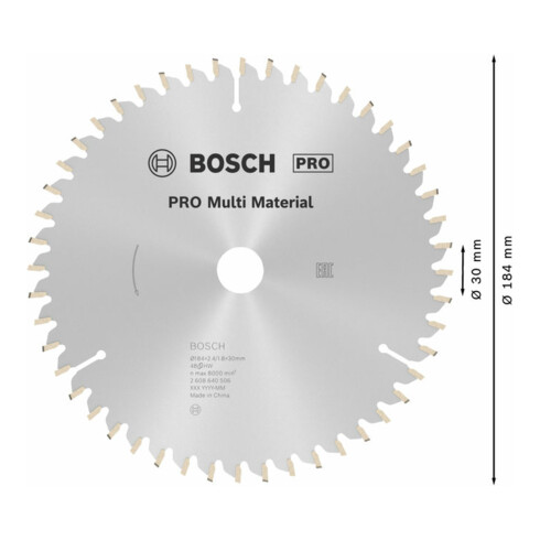 Bosch Kreissägeblatt Multi Material 184 x 30 x 2,4 mm 48