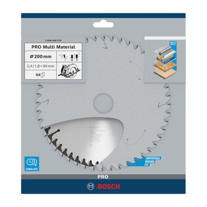 Bosch Kreissägeblatt Multi Material 200 x 30 x 2,4 mm 54