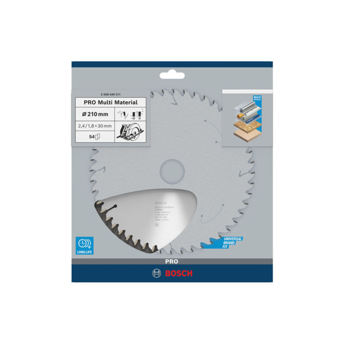Bosch Kreissägeblatt Multi Material 210 x 30 x 2,4 mm 54
