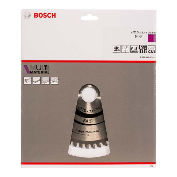 Bosch Kreissägeblatt Multi Material 210 x 30 x 2,4 mm 54