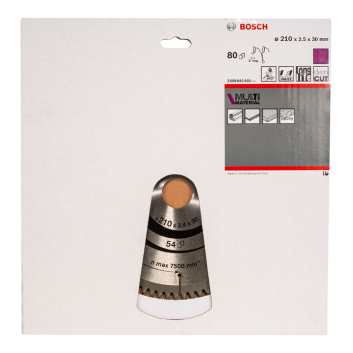 Bosch Kreissägeblatt Multi Material 210 x 30 x 2,5 mm 80