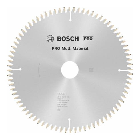 Bosch Kreissägeblatt Multi Material, 216 x 30 x 2,5 mm, Körnung: 80