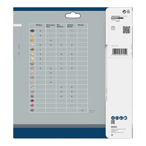 Bosch Kreissägeblatt Multi Material, 216 x 30 x 2,5 mm, Körnung: 80
