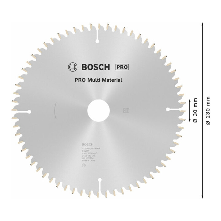 Bosch Kreissägeblatt Multi Material 230 x 30 x 2,4 mm 64