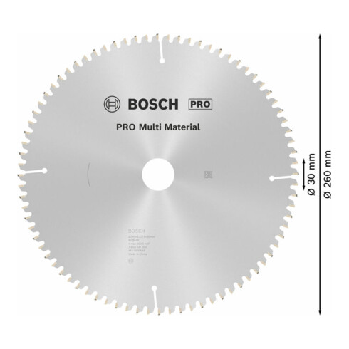Bosch Kreissägeblatt Multi Material 260 x 30 x 3,2 mm 80