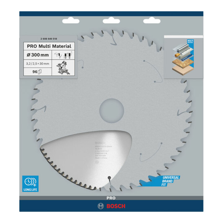 Bosch Kreissägeblatt Multi Material 300 x 30 x 3,2 mm 96