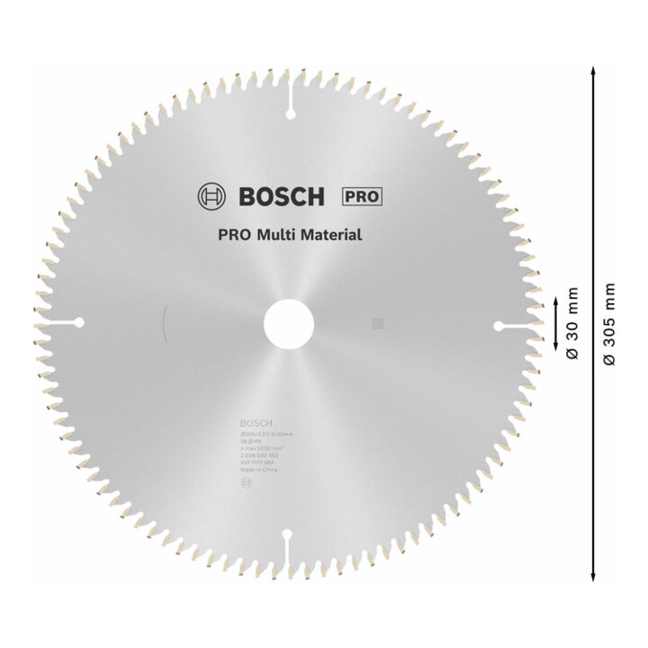 Bosch Kreissägeblatt Multi Material 305 x 30 x 3,2 mm 96