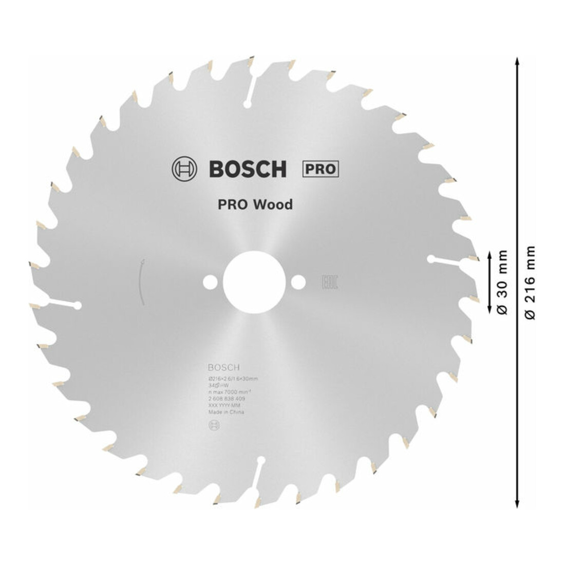Bosch Kreissägeblatt Optiline Wood 216 x 30 x 2,6/1,6 34