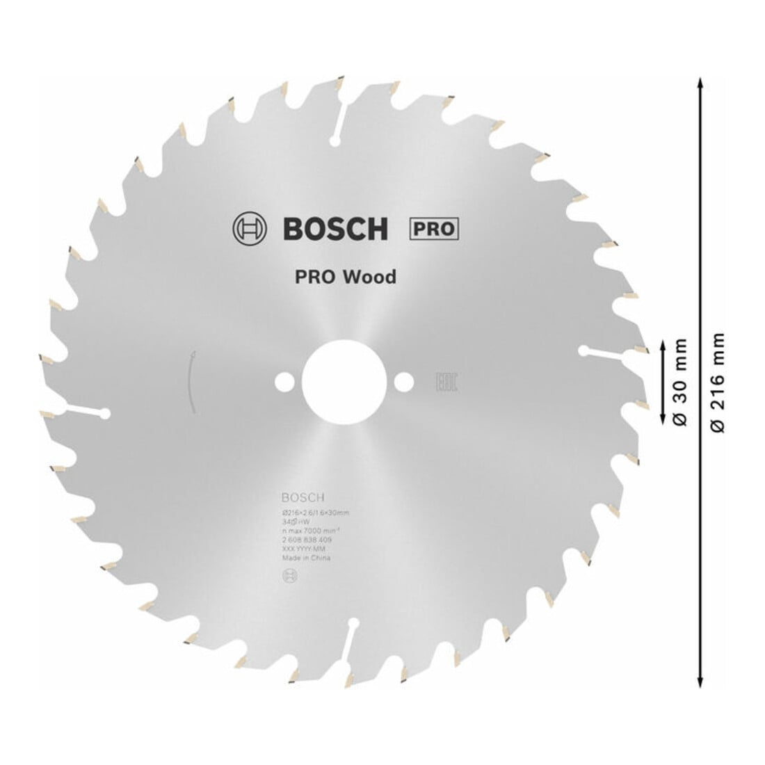 Bosch Kreissägeblatt Optiline Wood 216 x 30 x 2,6/1,6 34