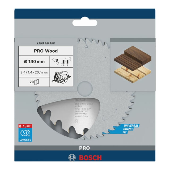 Bosch Kreissägeblatt Optiline Wood für Handkreissägen 130 x 20/16 x 2,4 mm 20