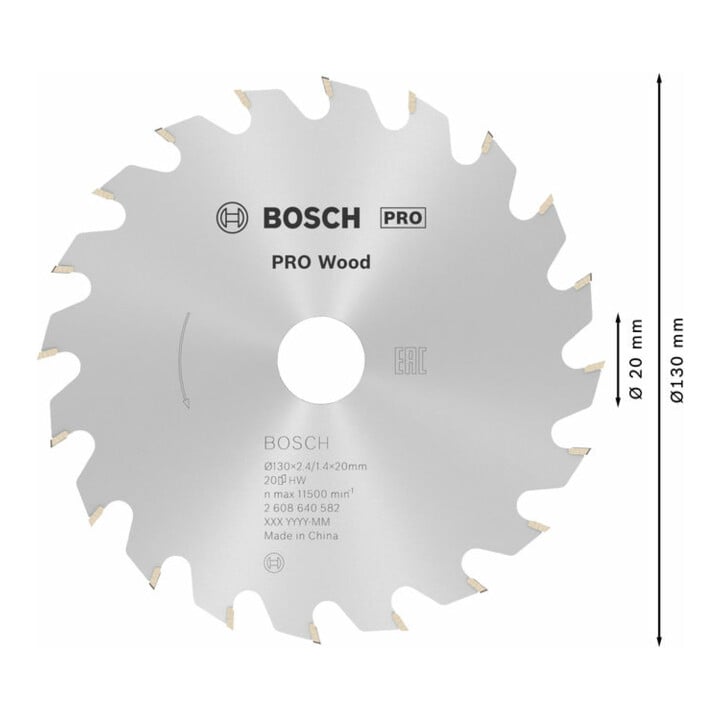 Bosch Kreissägeblatt Optiline Wood für Handkreissägen 130 x 20/16 x 2,4 mm 20