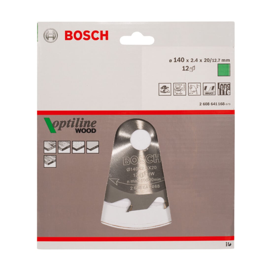 Bosch Kreissägeblatt Optiline Wood für Handkreissägen, 140 x 20/12,7 x 2,4 mm, 12