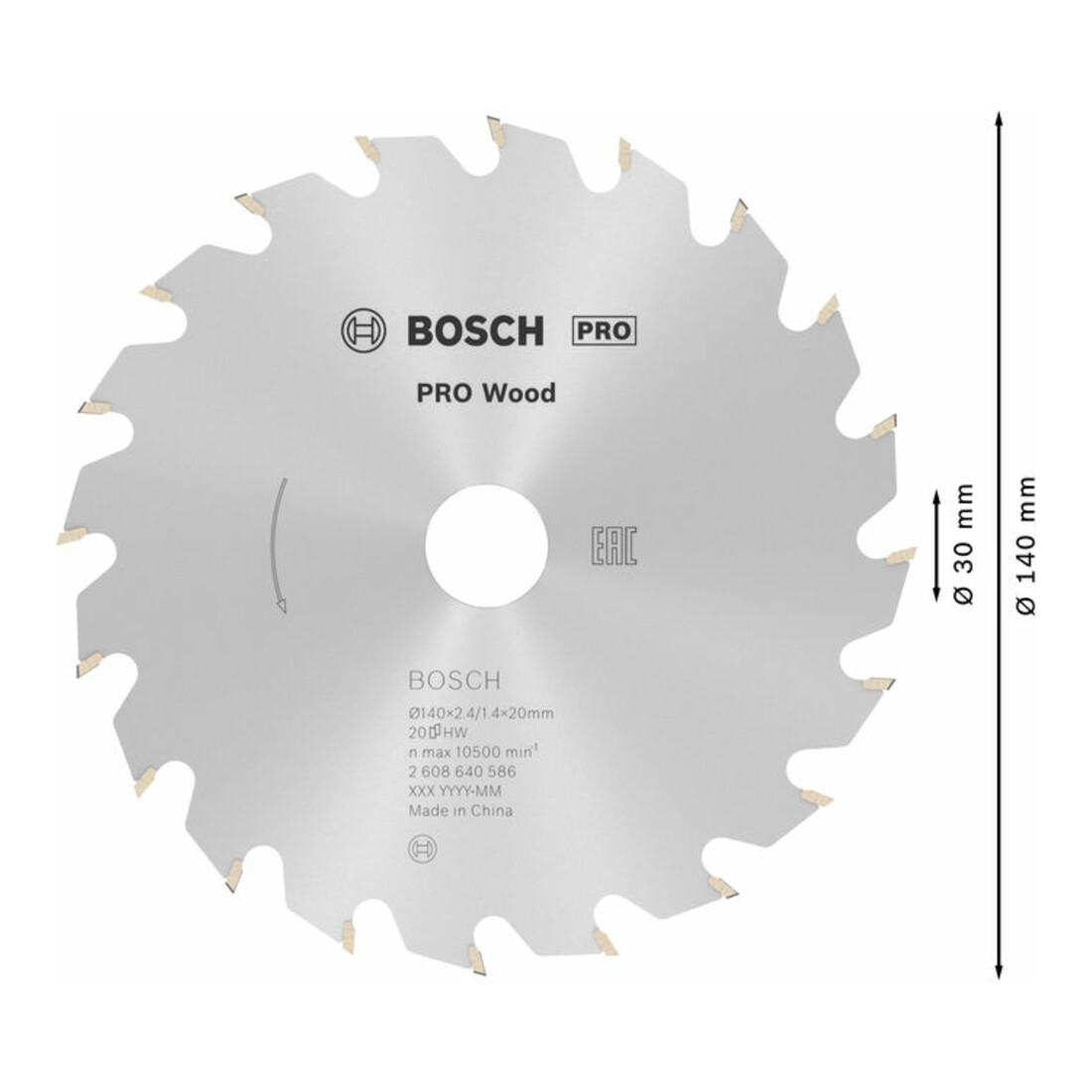 Bosch Kreissägeblatt Optiline Wood für Handkreissägen 140 x 20/12,7 x 2,4 mm 20
