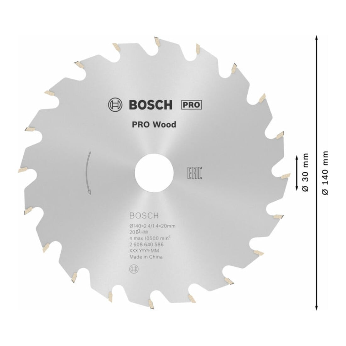 Bosch Kreissägeblatt Optiline Wood für Handkreissägen 140 x 20/12,7 x 2,4 mm 20