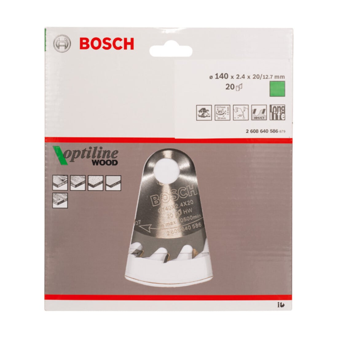 Bosch Kreissägeblatt Optiline Wood für Handkreissägen 140 x 20/12,7 x 2,4 mm 20