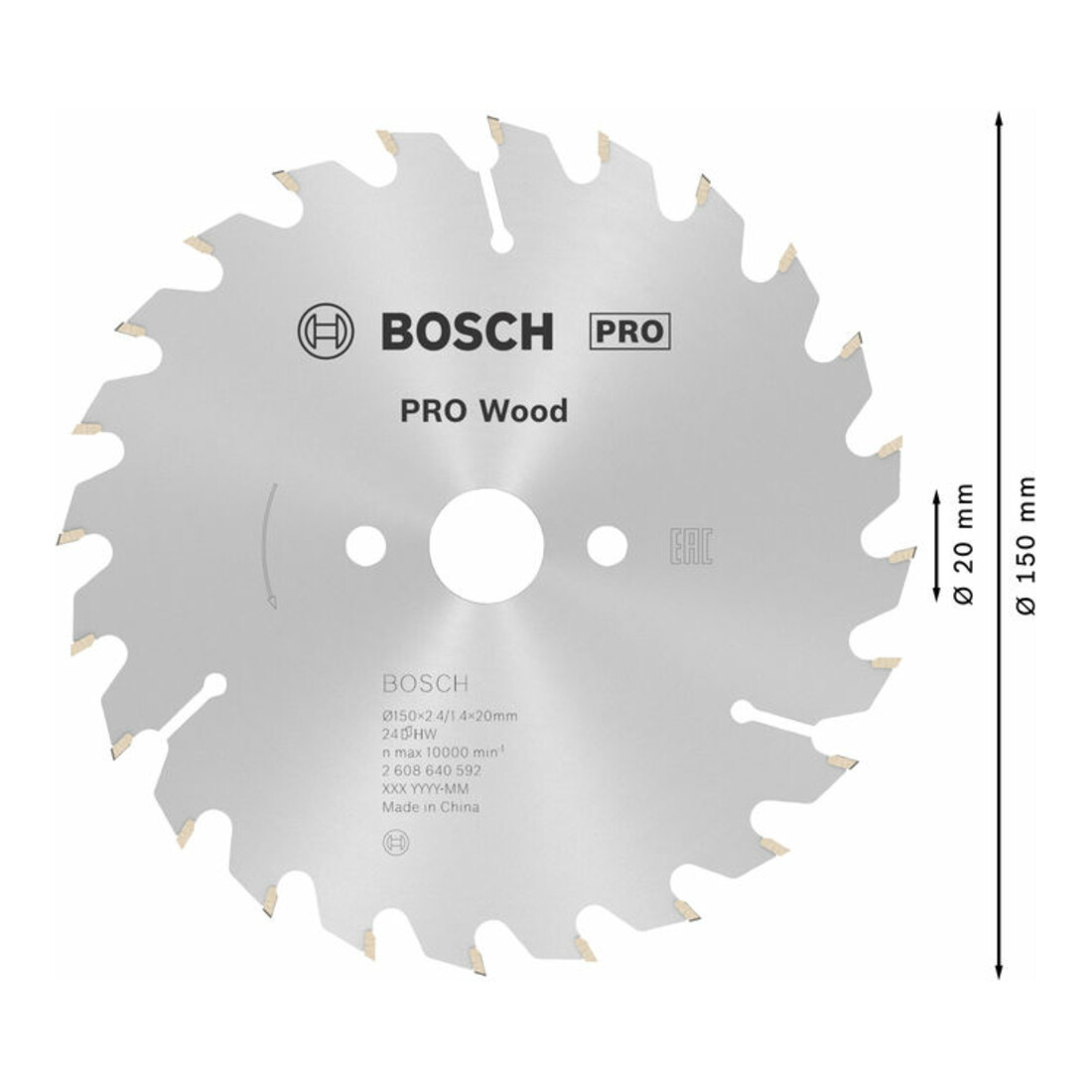 Bosch Kreissägeblatt Optiline Wood für Handkreissägen 150 x 20/16 x 2,4 mm 24