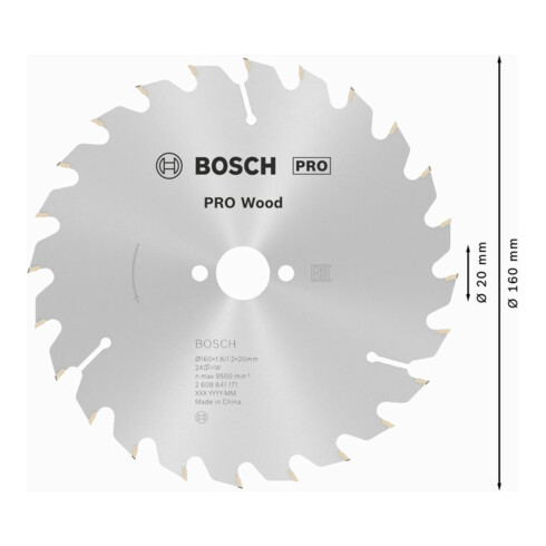 Bosch Kreissägeblatt Optiline Wood für Handkreissägen 160 x 20/16 x 1,8 mm 24