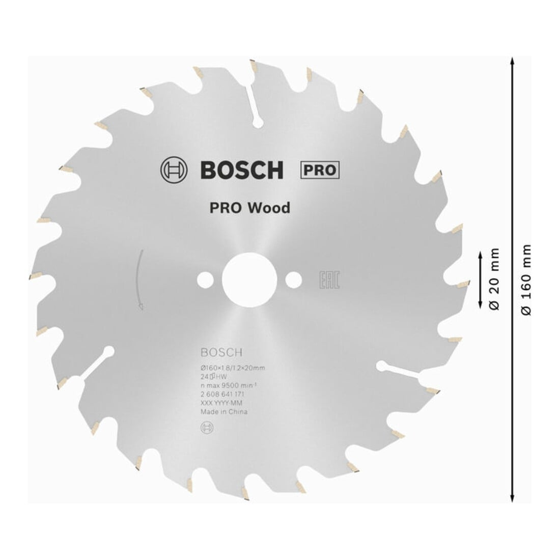 Bosch Kreissägeblatt Optiline Wood für Handkreissägen 160 x 20/16 x 1,8 mm 24