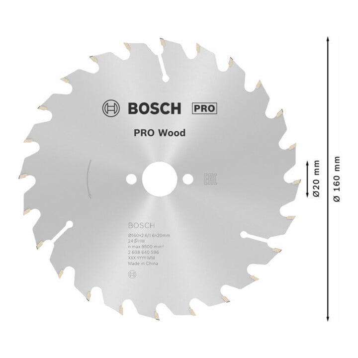 Bosch Kreissägeblatt Optiline Wood für Handkreissägen 160 x 20/16 x 2,6 mm 24