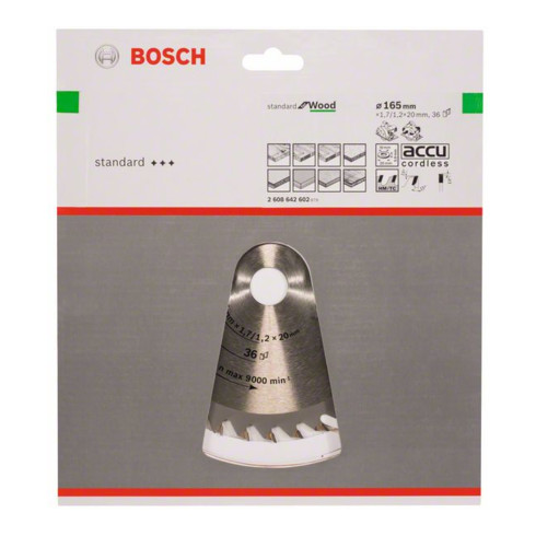 Bosch Kreissägeblatt Optiline Wood für Handkreissägen 165 x 20/16 x 1,7 mm 36