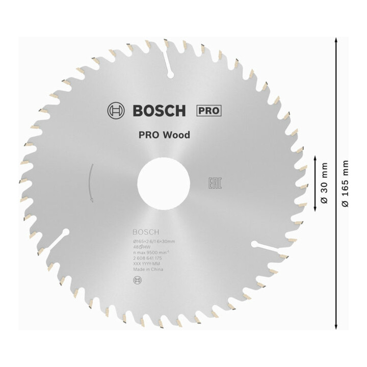 Bosch Kreissägeblatt Optiline Wood für Handkreissägen 165 x 30 x 2,6 mm 48