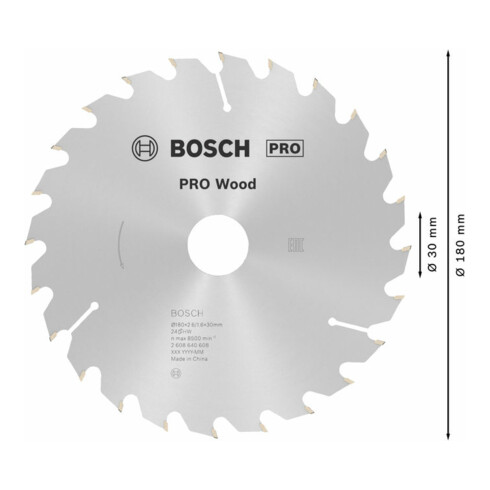 Bosch Kreissägeblatt Optiline Wood für Handkreissägen 180 x 30/20 x 2,6 mm 24