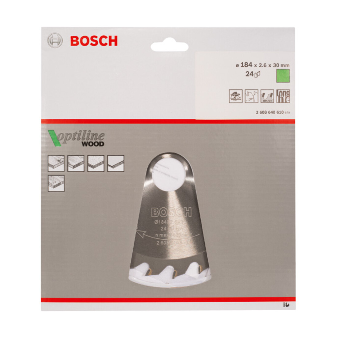 Bosch Kreissägeblatt Optiline Wood für Handkreissägen 184 x 30 x 2,6 mm 24