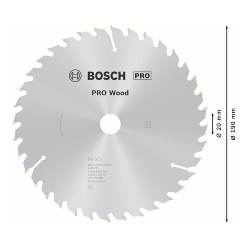 Bosch Kreissägeblatt Optiline Wood für Handkreissägen 190 x 20/16 x 2,6 mm 36