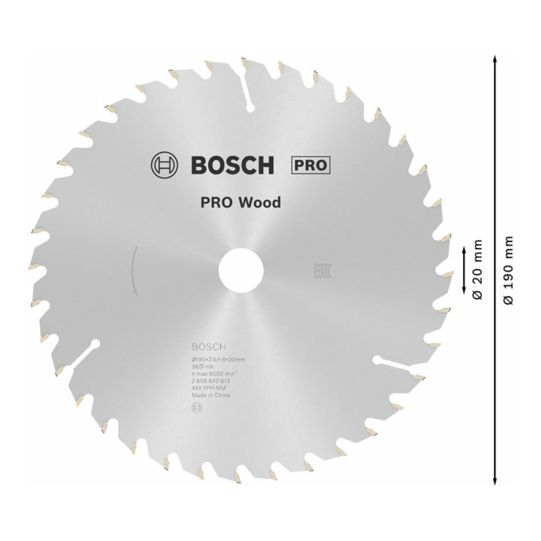 Bosch Kreissägeblatt Optiline Wood für Handkreissägen 190 x 20/16 x 2,6 mm 36