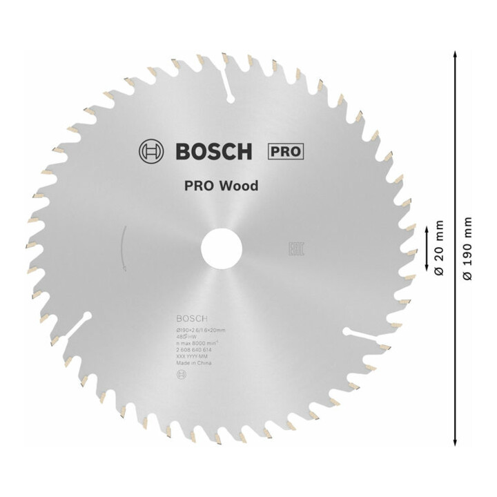 Bosch Kreissägeblatt Optiline Wood für Handkreissägen 190 x 20/16 x 2,6 mm 48