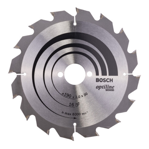 Bosch Kreissägeblatt Optiline Wood für Handkreissägen 190 x 30 x 2,0 mm 16