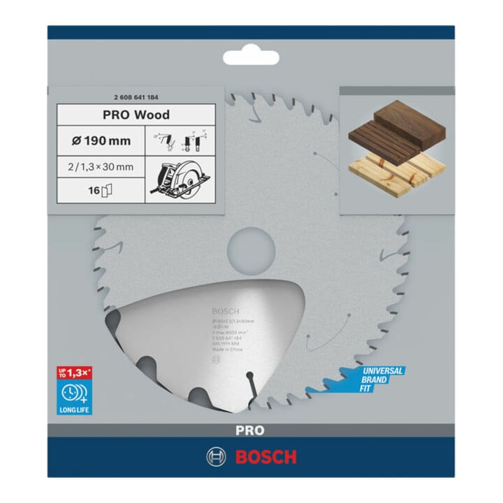 Bosch Kreissägeblatt Optiline Wood für Handkreissägen 190 x 30 x 2,0 mm 16