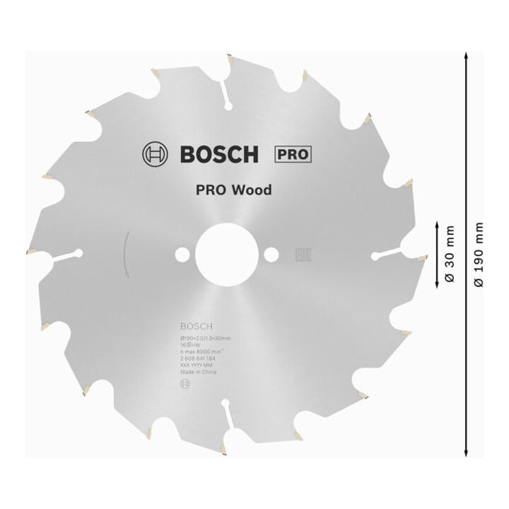 Bosch Kreissägeblatt Optiline Wood für Handkreissägen 190 x 30 x 2,0 mm 16