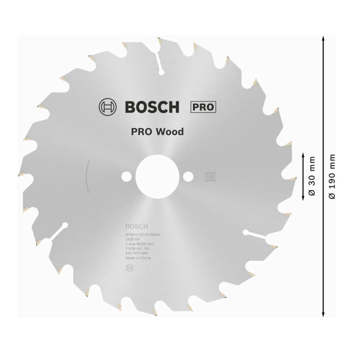 Bosch Kreissägeblatt Optiline Wood für Handkreissägen 190 x 30 x 2,0 mm 24