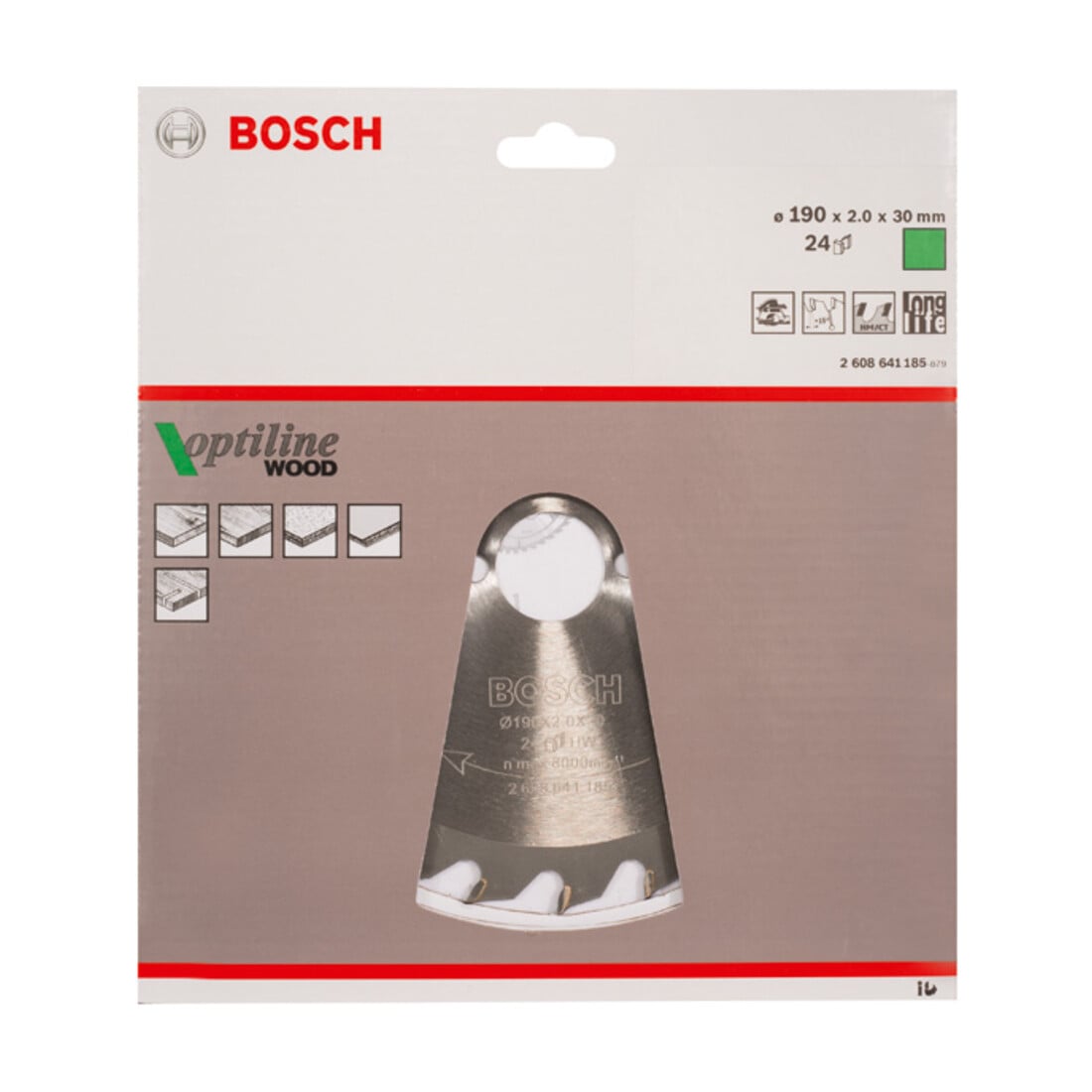 Bosch Kreissägeblatt Optiline Wood für Handkreissägen 190 x 30 x 2,0 mm 24