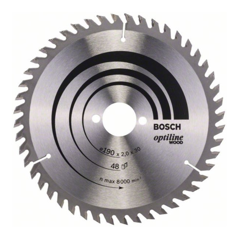 Bosch Kreissägeblatt Optiline Wood für Handkreissägen 190 x 30 x 2,0 mm 48