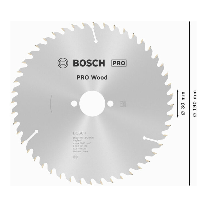 Bosch Kreissägeblatt Optiline Wood für Handkreissägen 190 x 30 x 2,0 mm 48