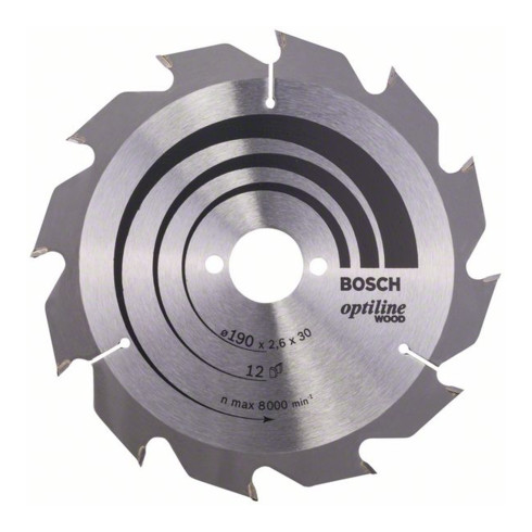 Bosch Kreissägeblatt Optiline Wood für Handkreissägen 190 x 30 x 2,6 mm 12