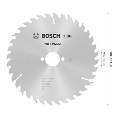 Bosch Kreissägeblatt Optiline Wood für Handkreissägen 190 x 30 x 2,6 mm 36