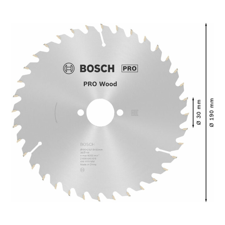 Bosch Kreissägeblatt Optiline Wood für Handkreissägen 190 x 30 x 2,6 mm 36