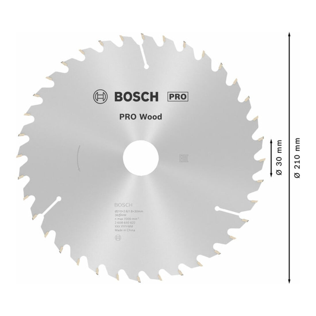 Bosch Kreissägeblatt Optiline Wood für Handkreissägen 210 x 30 x 2,8 mm 36