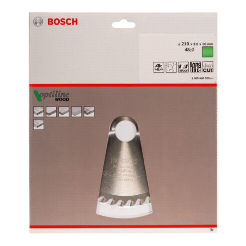 Bosch Kreissägeblatt Optiline Wood für Handkreissägen 210 x 30 x 2,8 mm 48