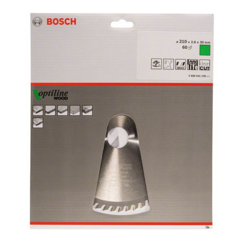 Bosch Kreissägeblatt Optiline Wood für Handkreissägen 210 x 30 x 2,8 mm 60