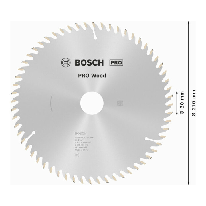 Bosch Kreissägeblatt Optiline Wood für Handkreissägen 210 x 30 x 2,8 mm 60